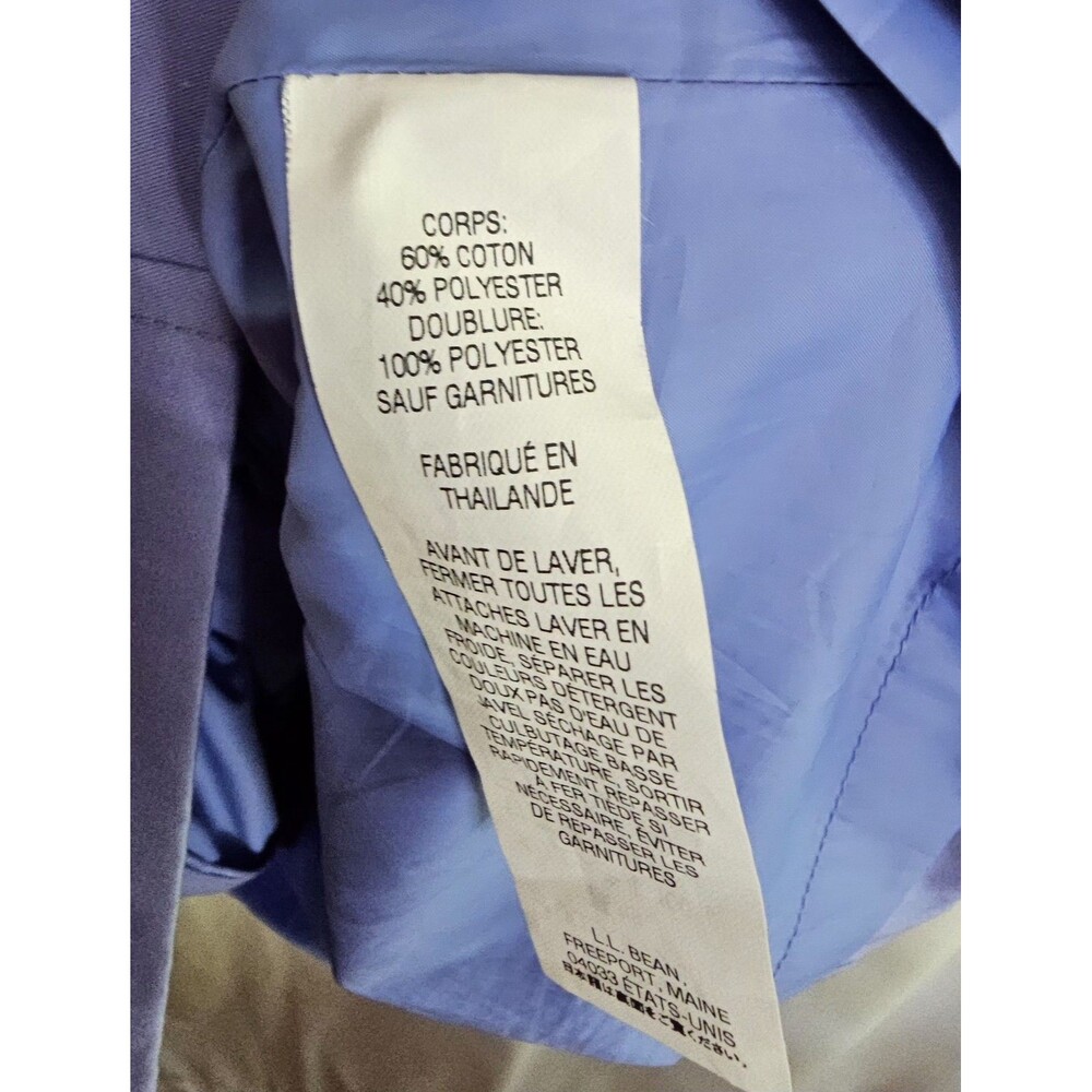 LL Bean Womens Trench Coat Lavender Double Breasted Belted Rain Jacket Size 1X - Picture 5 of 7